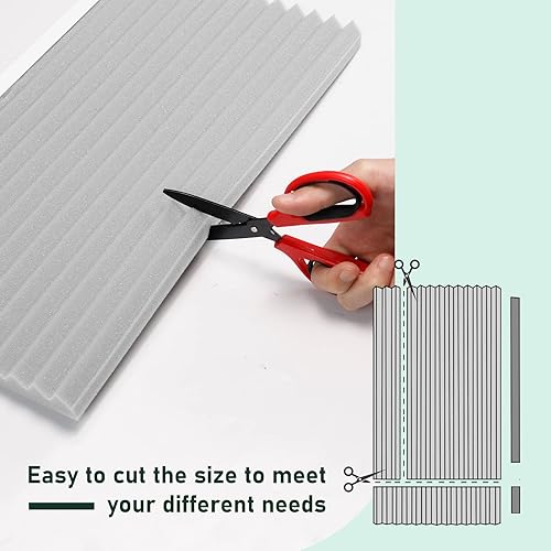 Miniatura 3 de Flehomo Paneles de espuma de aislamiento de aire acondicionado para ventana, kit de paneles laterales de CA, 17 pulgadas de alto x 9 pulgadas de