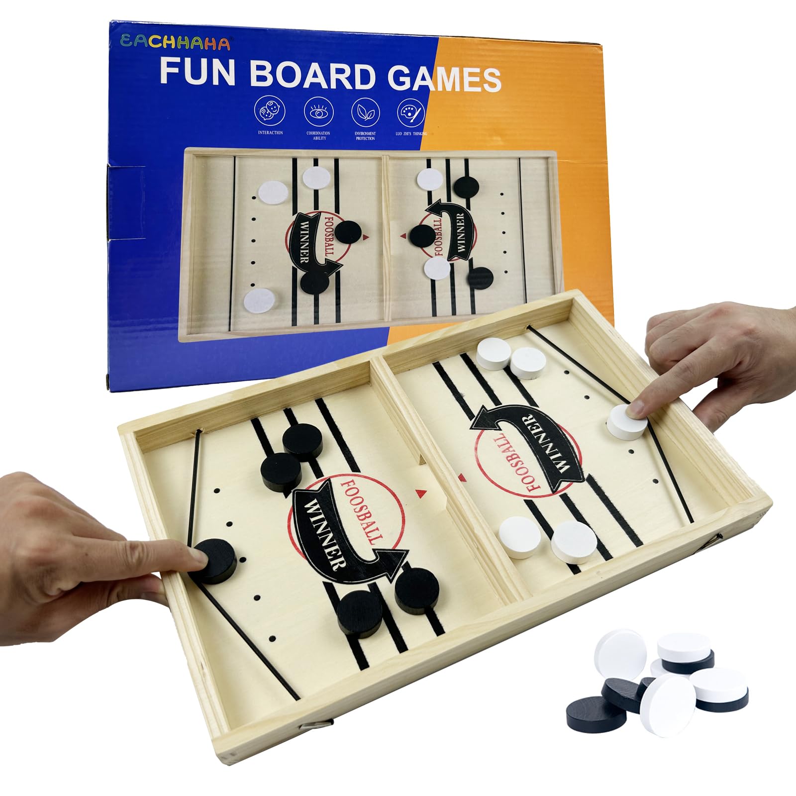 Juego de Mesa de Hockey, Fast Sling Puck Juego, Juego de Rebote Rápido de Doble Combate, Juego de Mesa de Ajedrez Portátil - un Regalo Adecuado
