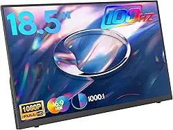 HONGO Monitor Portátil De 18,5" 100Hz 1080P, Suporte Grande, Tela Fhd Ips Hdr Para Jogos, Travel Second Mac, Pc, Xbox, Ps4/5