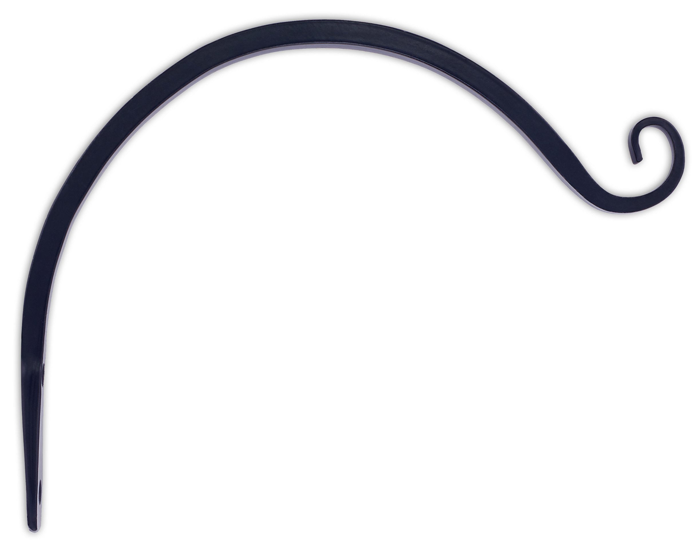 Gray Bunny Wrought Iron Wall Hook, Round Curved Up Style, 8.5 inch, Black, 1-Pack