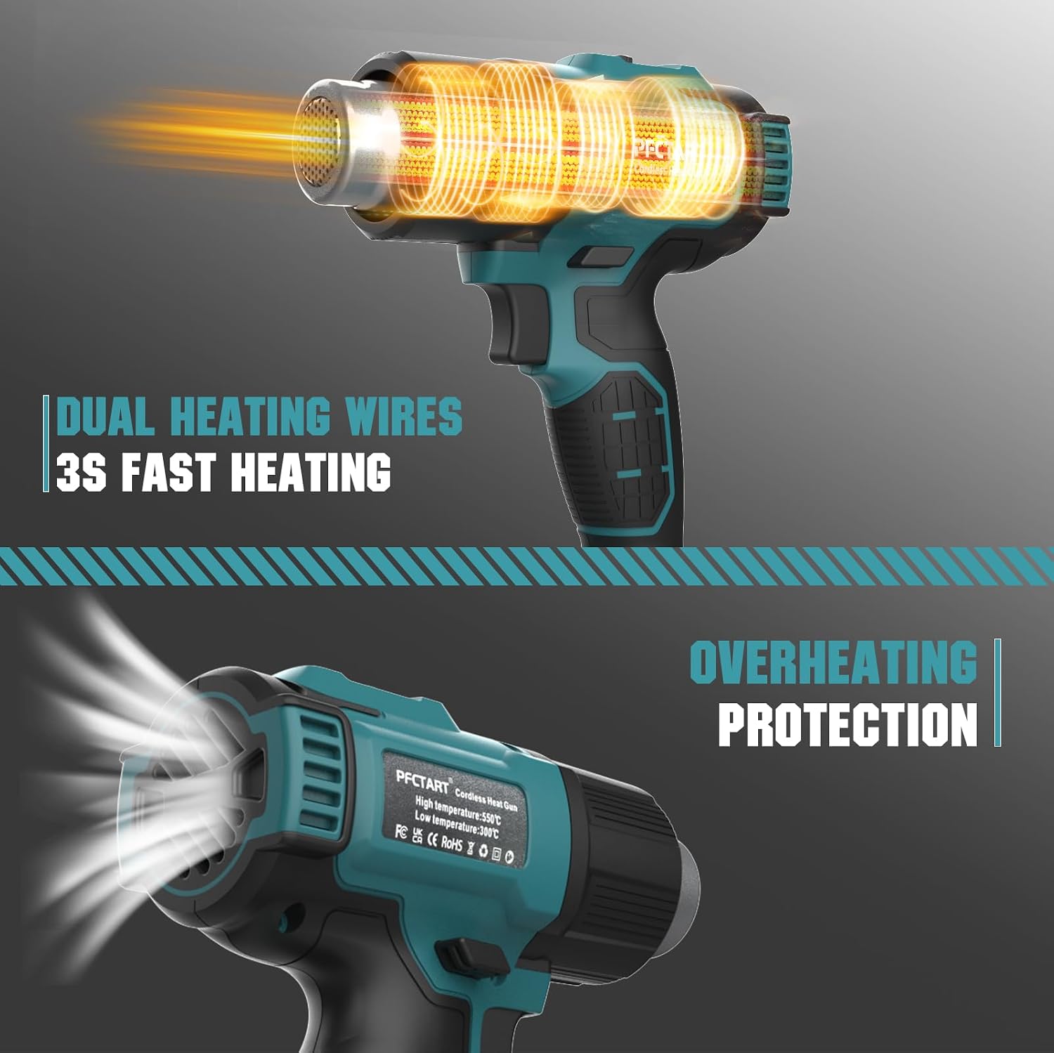 Pistola per Silicone a Batteria Compatibile con Makita 18 V Pistola per Silicone a Batteria Compatibile con Makita 18 V