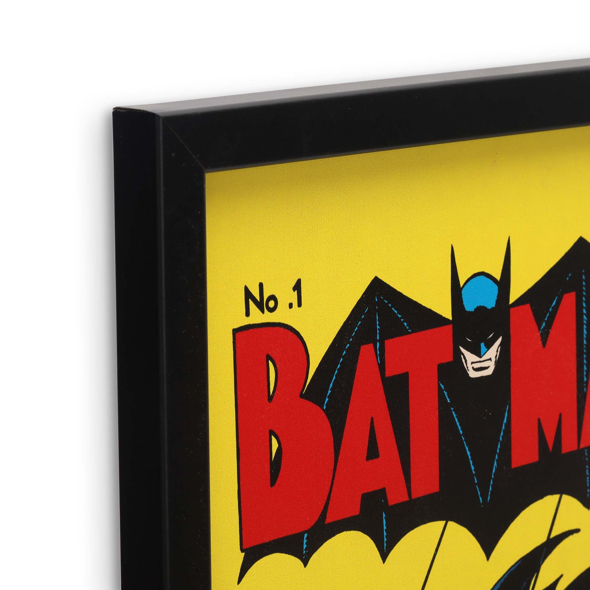 DC Comics Batman No. 5 Couverture de bande dessinée encadrée en bois – Art mural rétro Batman pour grotte d'homme ou salle de cinéma