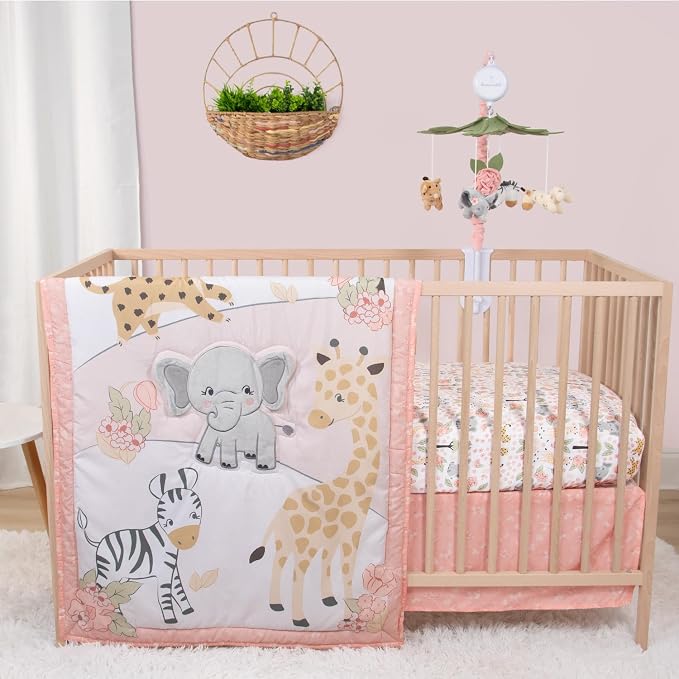 Amazon.com : The Peanutshell 4 Piece Baby Crib Bedding Set for Girls ...