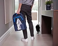 Vista 7 de Joseph Joseph Pocket Plus - Tabla de planchar compacta plegable para ahorrar espacio con soporte para plancha y montaje en pared, Azul/Negro