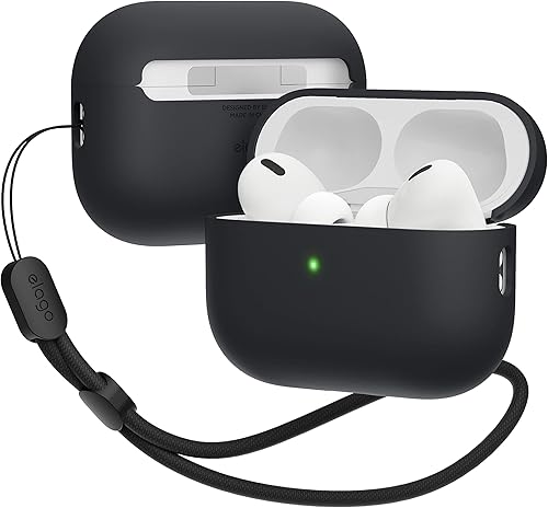 elago Funda híbrida líquida compatible con AirPods Pro de 2 generación con cordón, compatible con AirPods Pro 2, protección de triple capa,