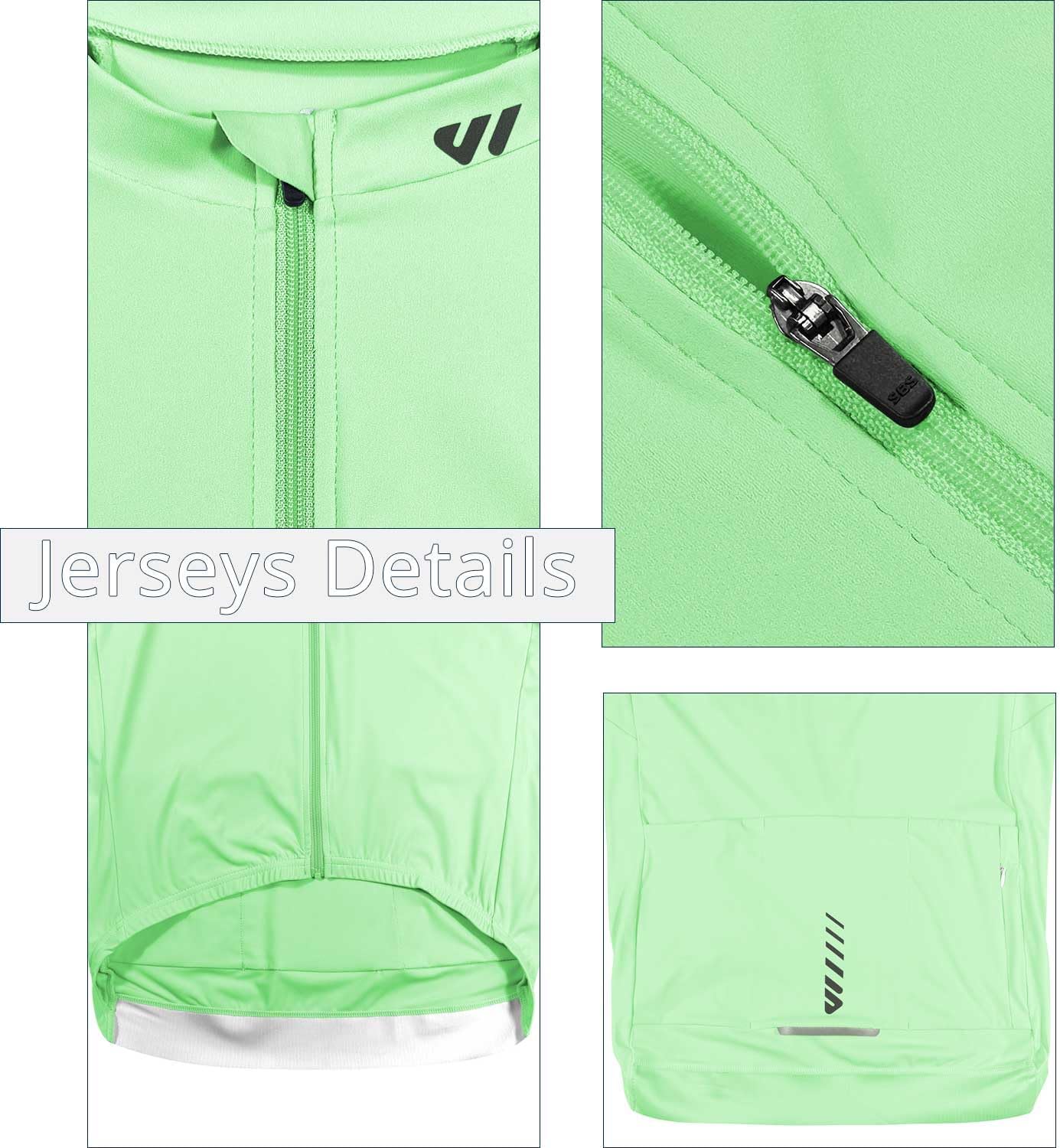 Wulibike Cycling Jersey Men Long Sleeve, Road Bike Jerseys Full Zipper with Pockets, Suitable for Spring and Autumn
