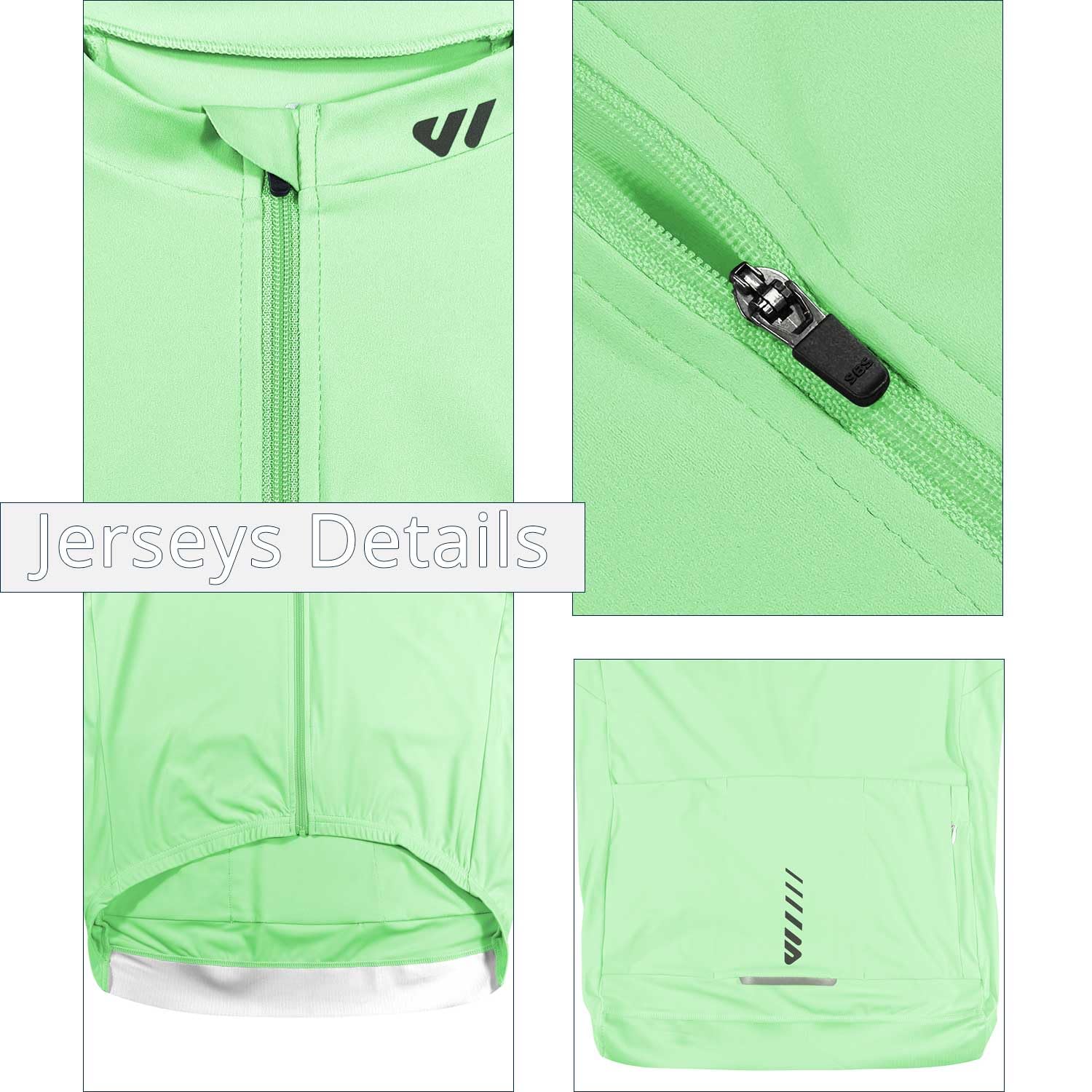 Wulibike Maglia da ciclismo da uomo a maniche lunghe, per bici da strada, cerniera completa con tasche, adatta per primavera e autunno.