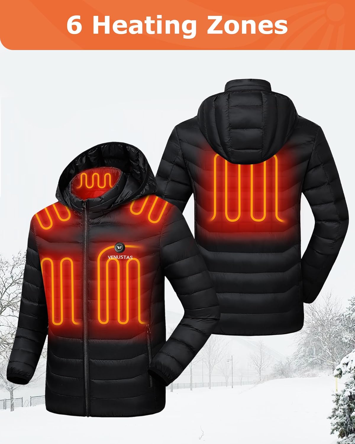 Venustas Heated Jacket (Medium, Black) - Image 9