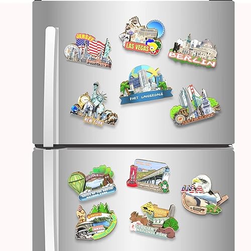 Miniatura 4 de Imán de madera para nevera de Fort Lauderdale de Estados Unidos, monumentos 3D, recuerdos coleccionables, decoración hecha a mano 2