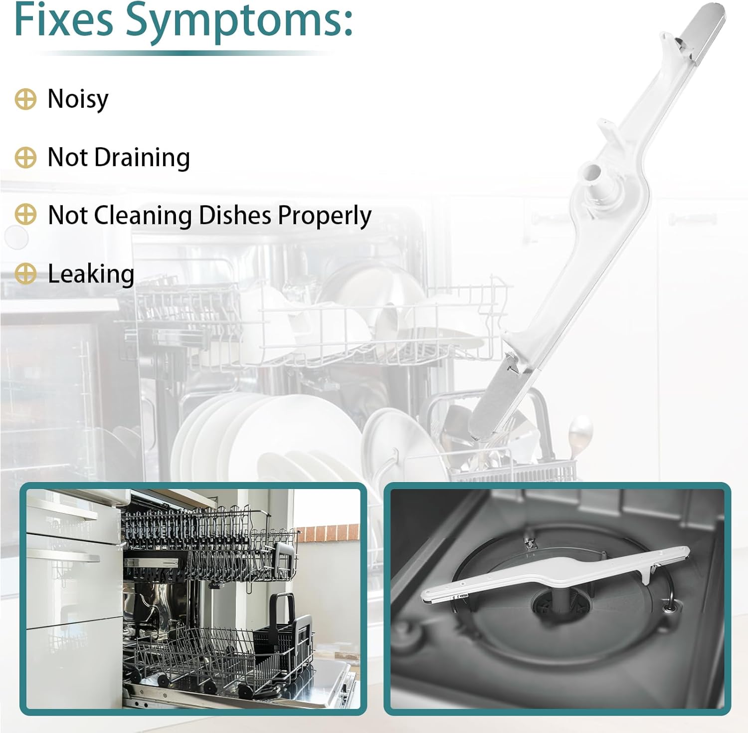 154568001 Dishwasher Lower Spray Arm Compatible with 5304517203 Frigidaire and Kenmore Replaces 154568002 154250801 154281101 154250901 154414101 1545680 PS1524955