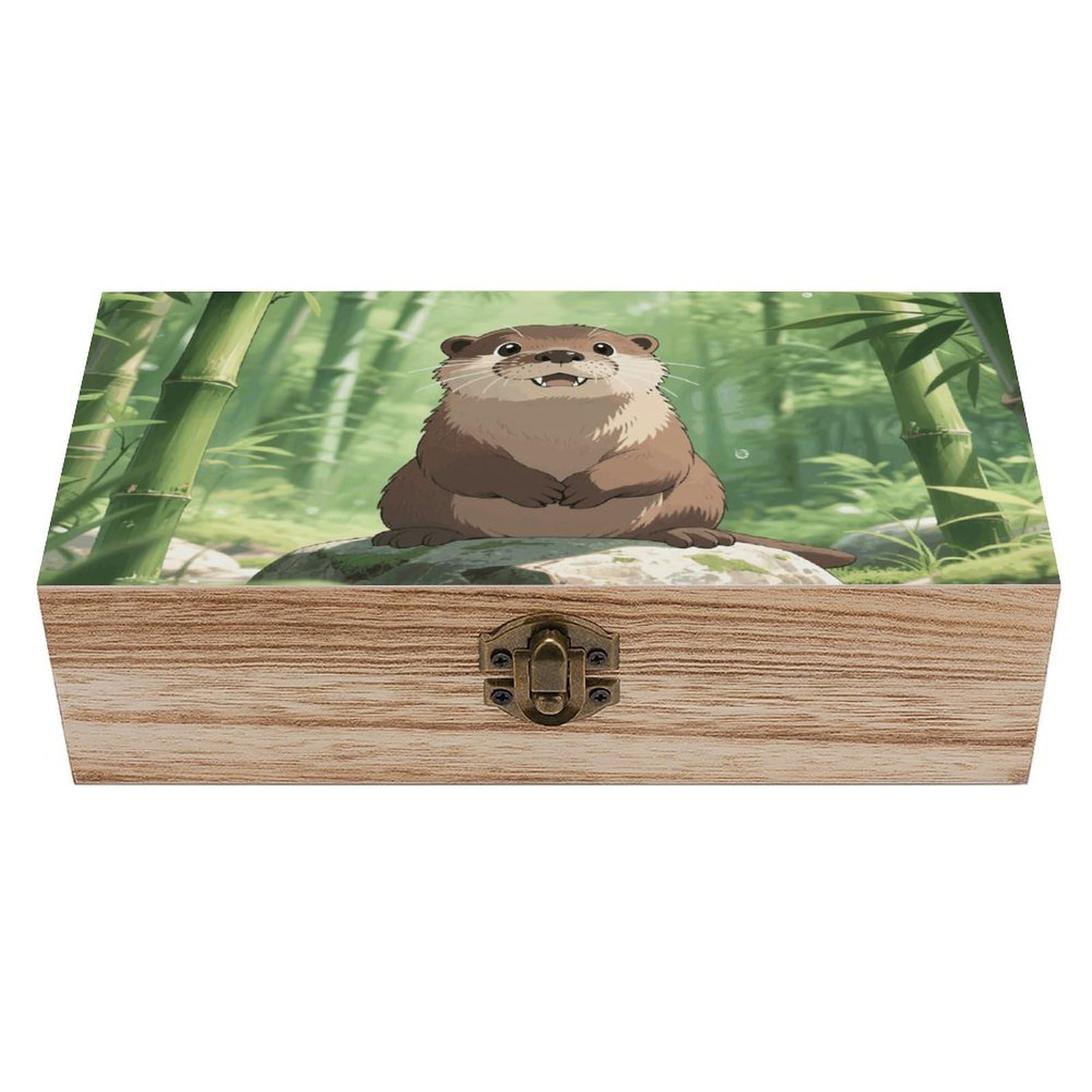 Wooden Storage Box with Hinged Lid Decorative Keepsake Boxes Organizer