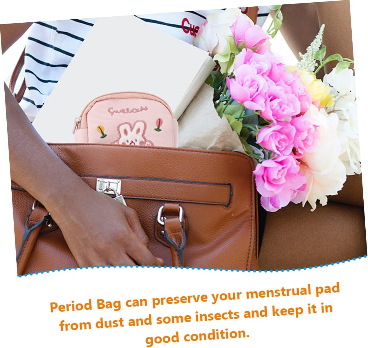 2pcs Cute Tampon Pouch Portable Sanitary Napkin Storage Bag for Girls Stylish Period Pouch for Menstrual Products Multi-Purpose Coin Cosmetic Bag