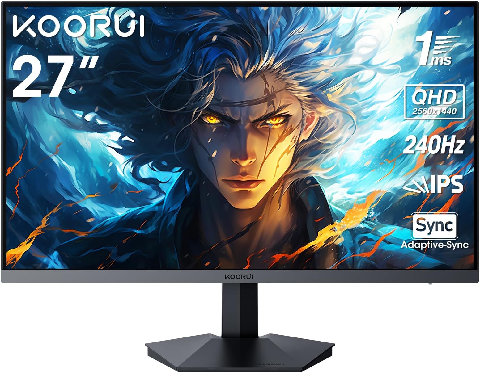 Koorui 27 Zoll Qhd Gaming Monitor 144 Hz KOORUI Gaming Monitor 27 Zoll - QHD 2560x1440 IPS Bildschirm PC, 240Hz