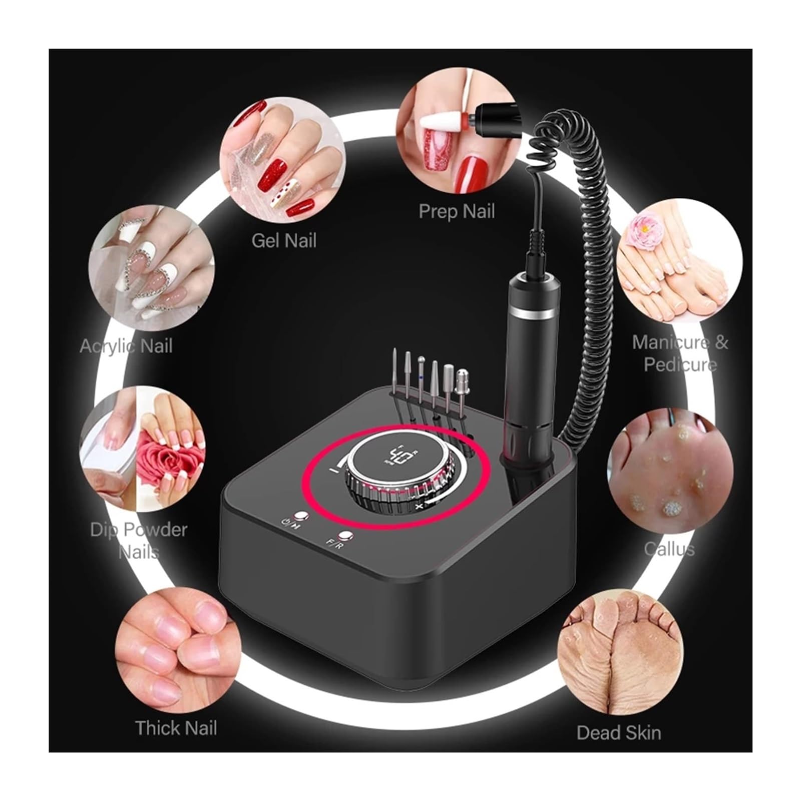 Amazon.co.jp: 電動ネイルマシン 40000RPM プロフェッショナル電動