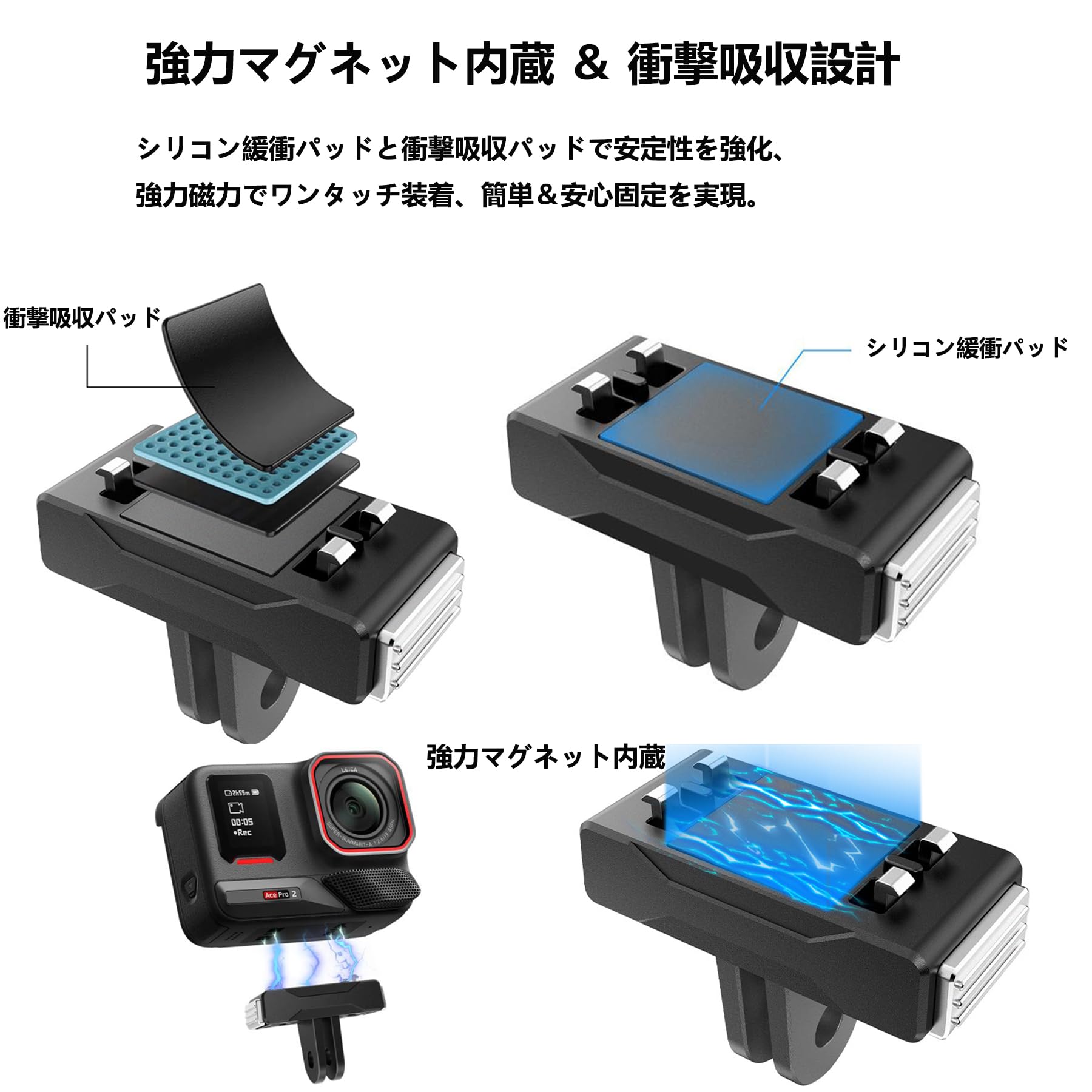 Amazon | DGSHUIJIE マグネット式クイックリリースマウント Insta360 