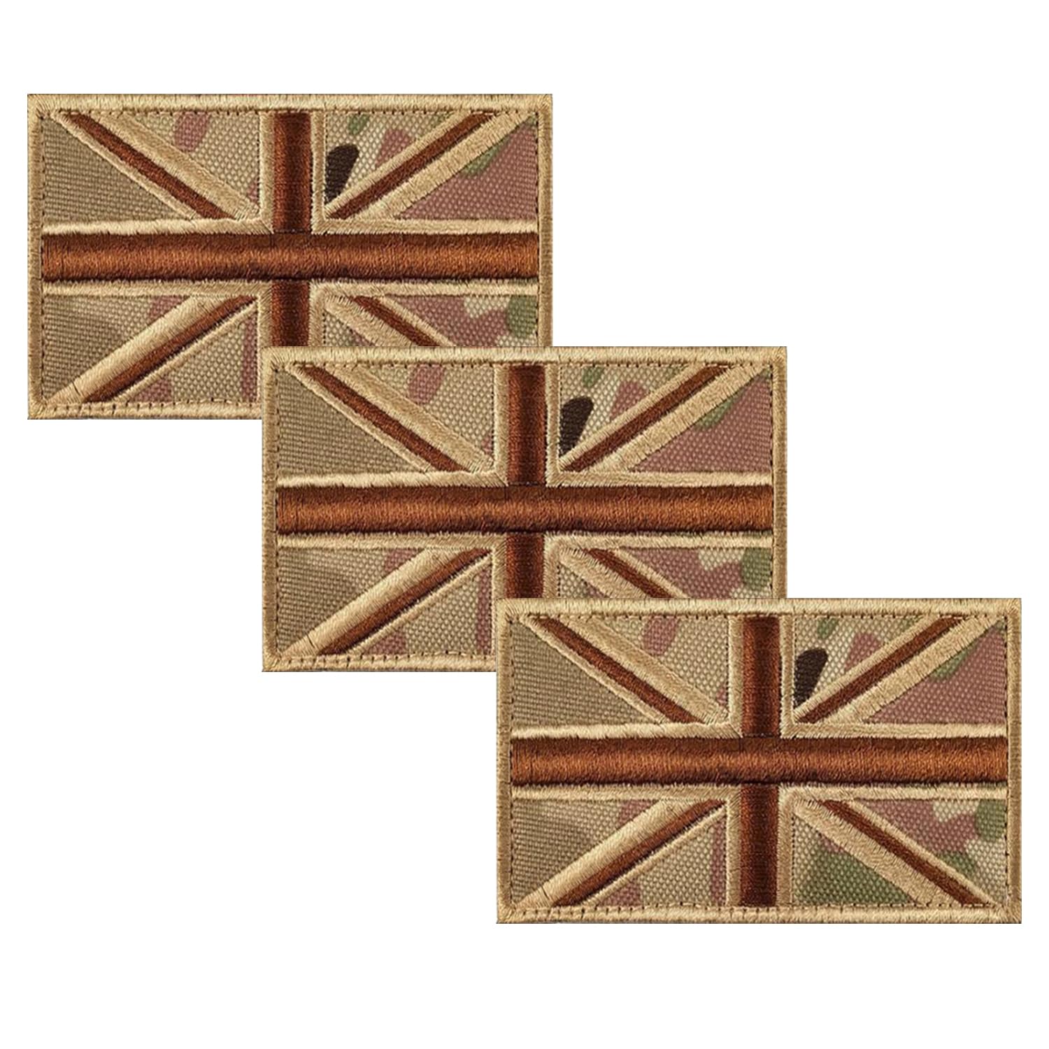 WUFGWBD 3 Pieces Of Camouflage British Flag Cloth Patches, Embroidered Cloth Patches, Clothing Repair Cloth Patches, Can Be Used To Decorate Clothes, Backpacks And Hats