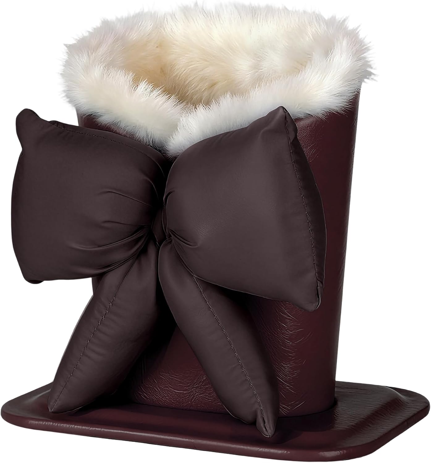 bvya Plush Lined Eyeglasses Holder Stand Glasses Protective Holder with Bow Design