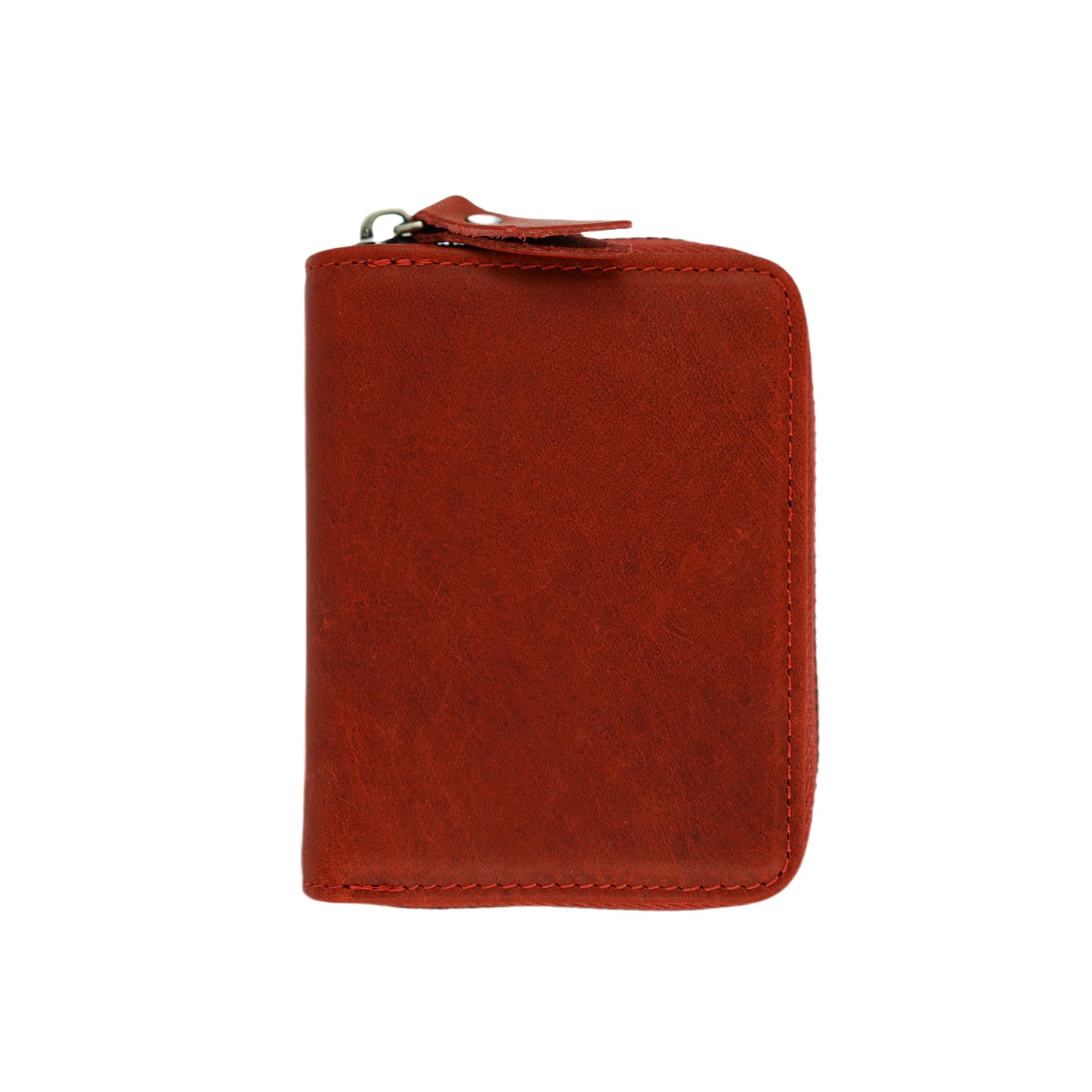 JJNUSA Men Minimalist Leather Wallet Card Holder Distressed Gifts Zipper bag