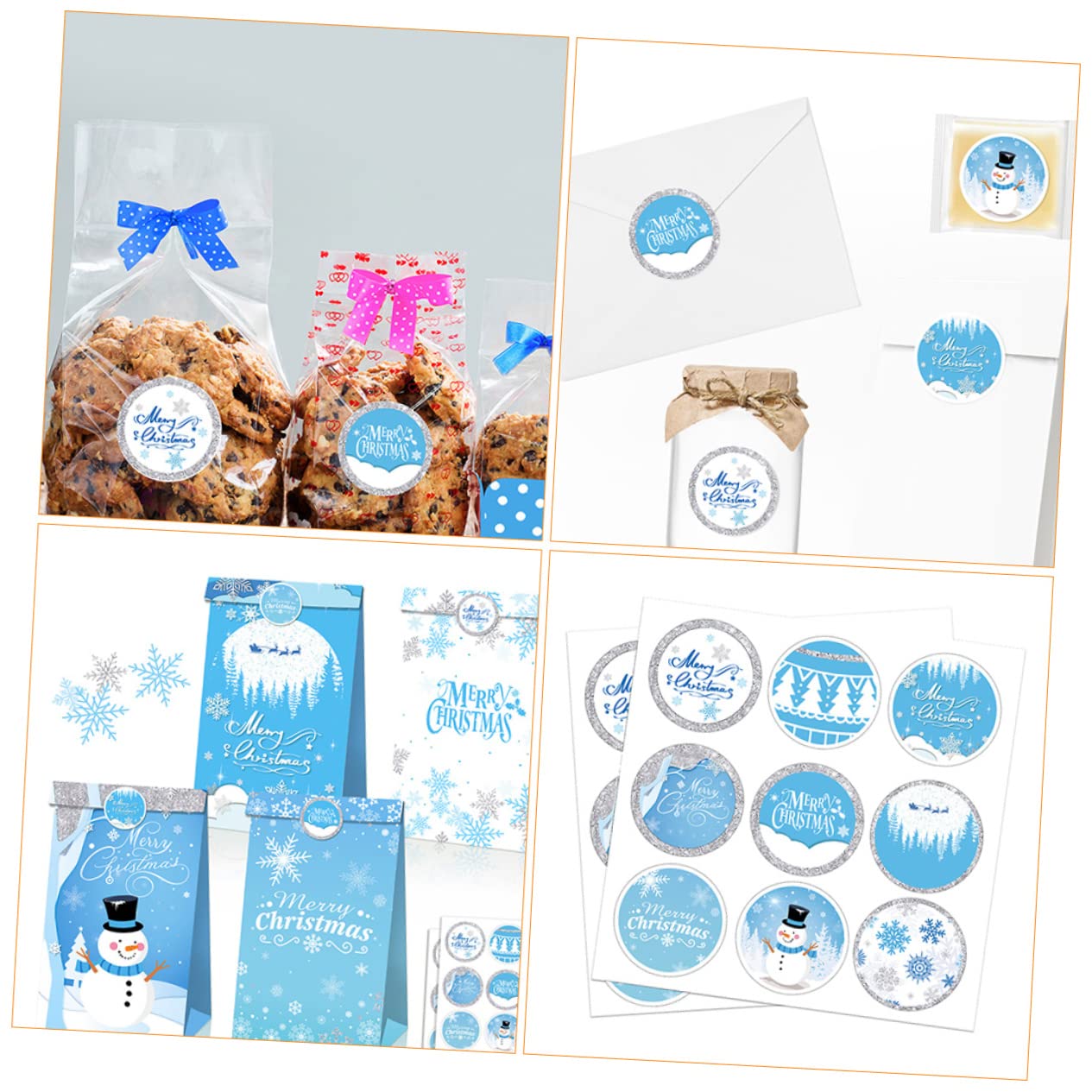 SHINEOFI 120fogli Adesivi Autoadesivi Natalizi Design Pupazzi Etichette Decorativi Per Confezioni e Buste Per e Decorazioni