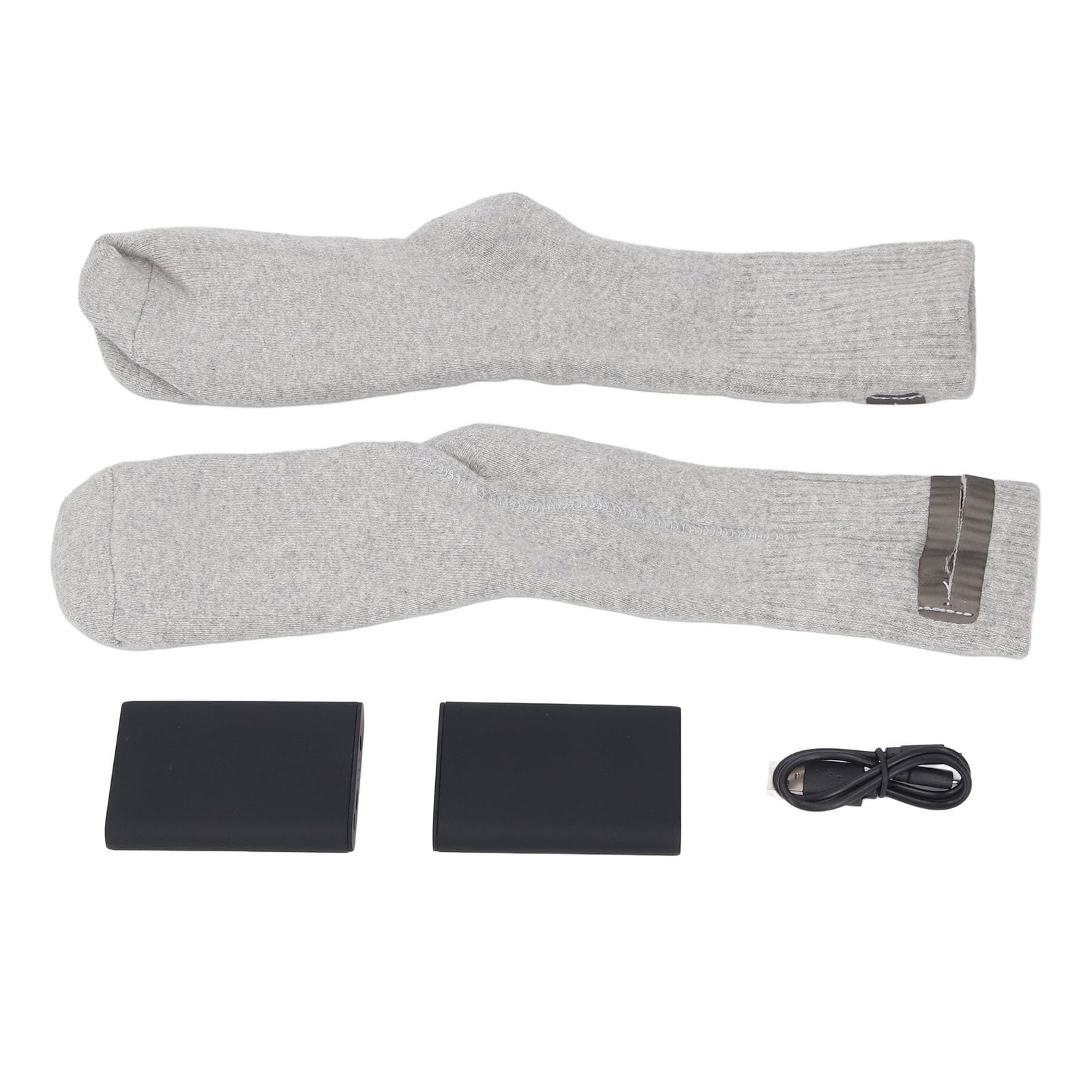 Luqeeg Calcetines Térmicos, Calcetines Térmicos Eléctricos Recargables, Bancos de Energía de Doble Carga Elásticos con Diseño Cálido, Ideales para Esquí, Patinaje, Deportes, Senderismo, Camping y