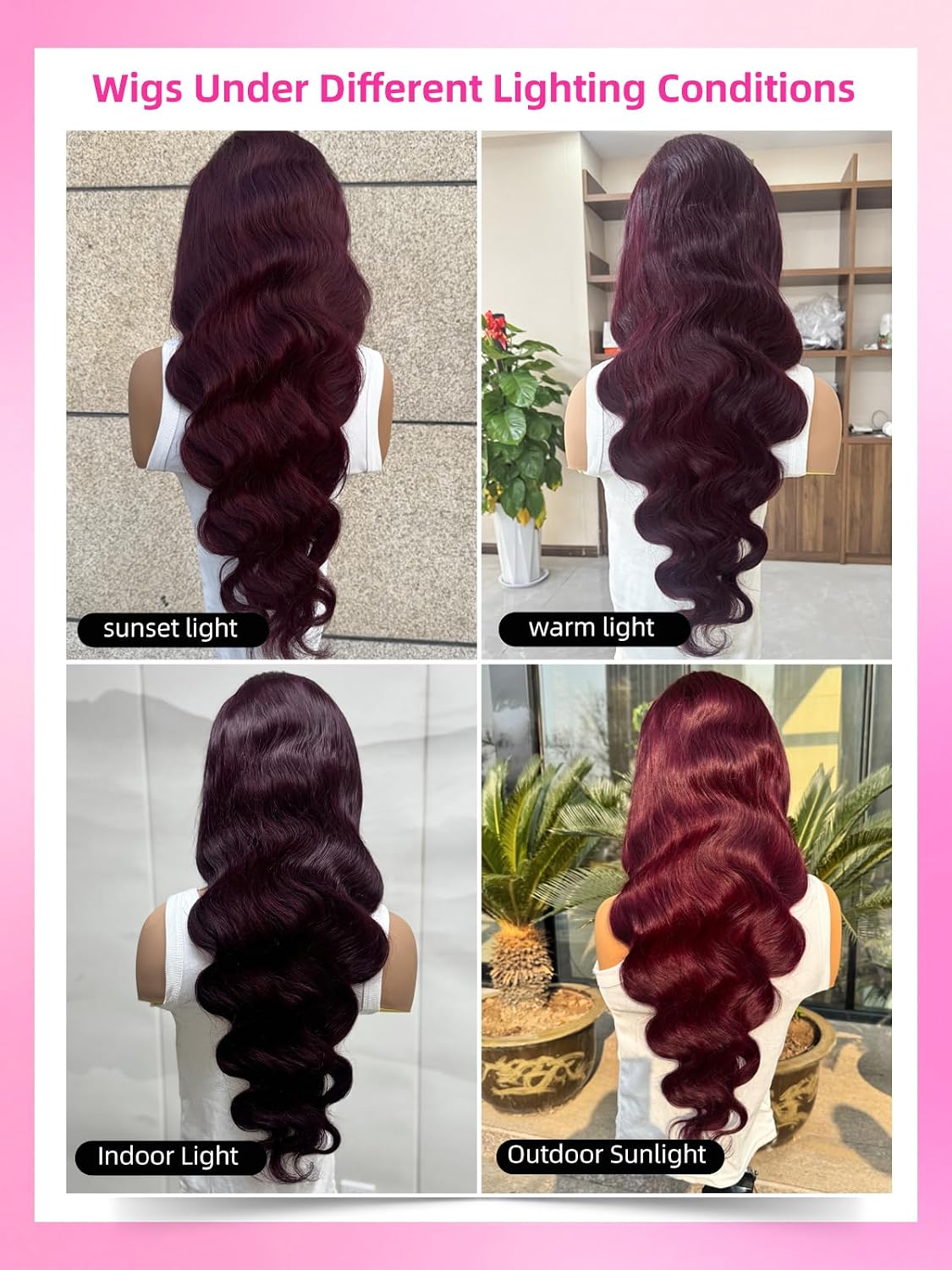 Black Cherry Hidden Strap Body Wave 360 Lace Front Wigs Human Hair 200% Density Pre Bleached 99j Dark Burgundy Wig Pre Cut Wear Go Glueless Wig Pre Plucked Natural Hairline 22Inch