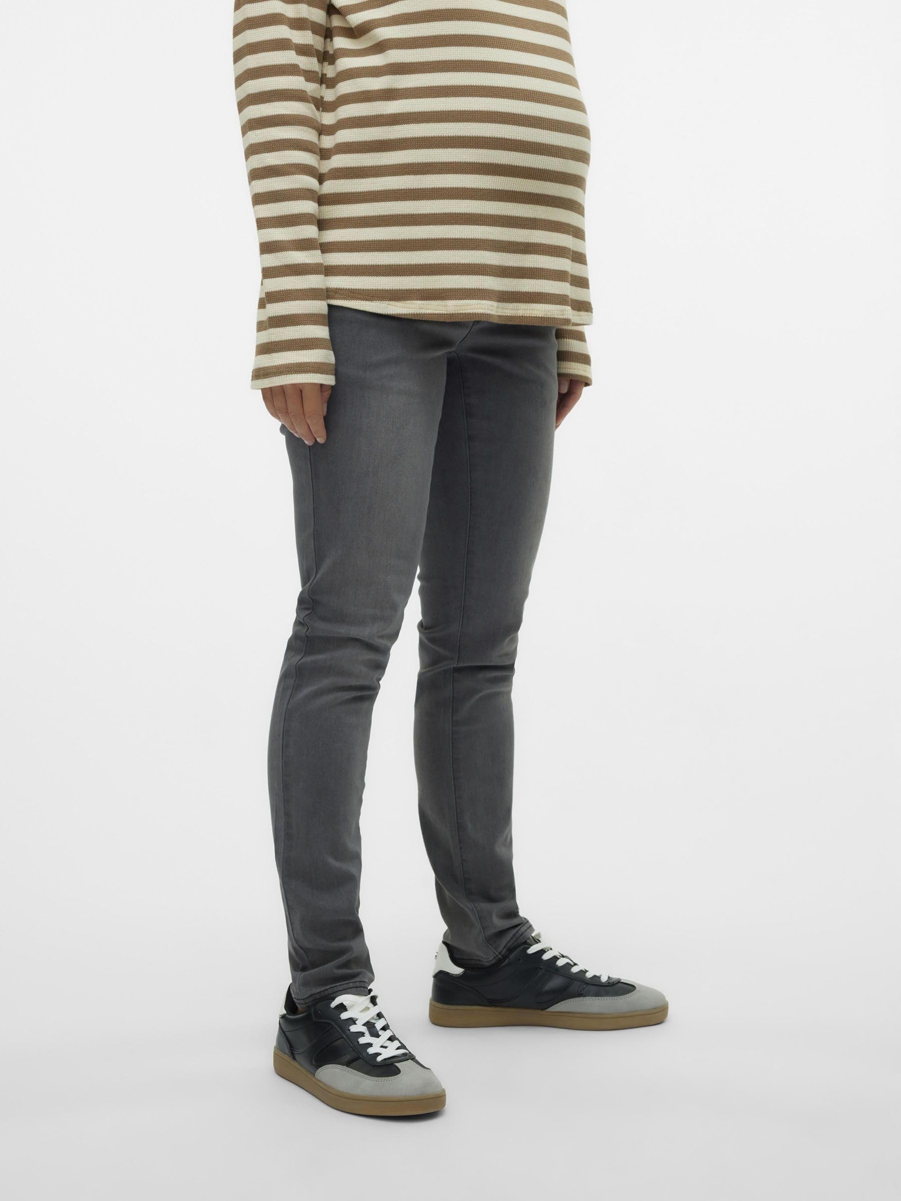 MAMALICIOUS Mllola Slim Grey Jeans A. Noos - Pantalones Mujer