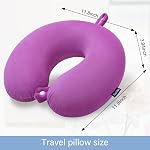 Oreiller de voyage en mousse de mémoire, forme U d'oreiller confortable, cou de soutien et tête pour soulager la fatigue, oreiller de cou portable adapté aux avions, trains, auto-conducteurs (Purple)