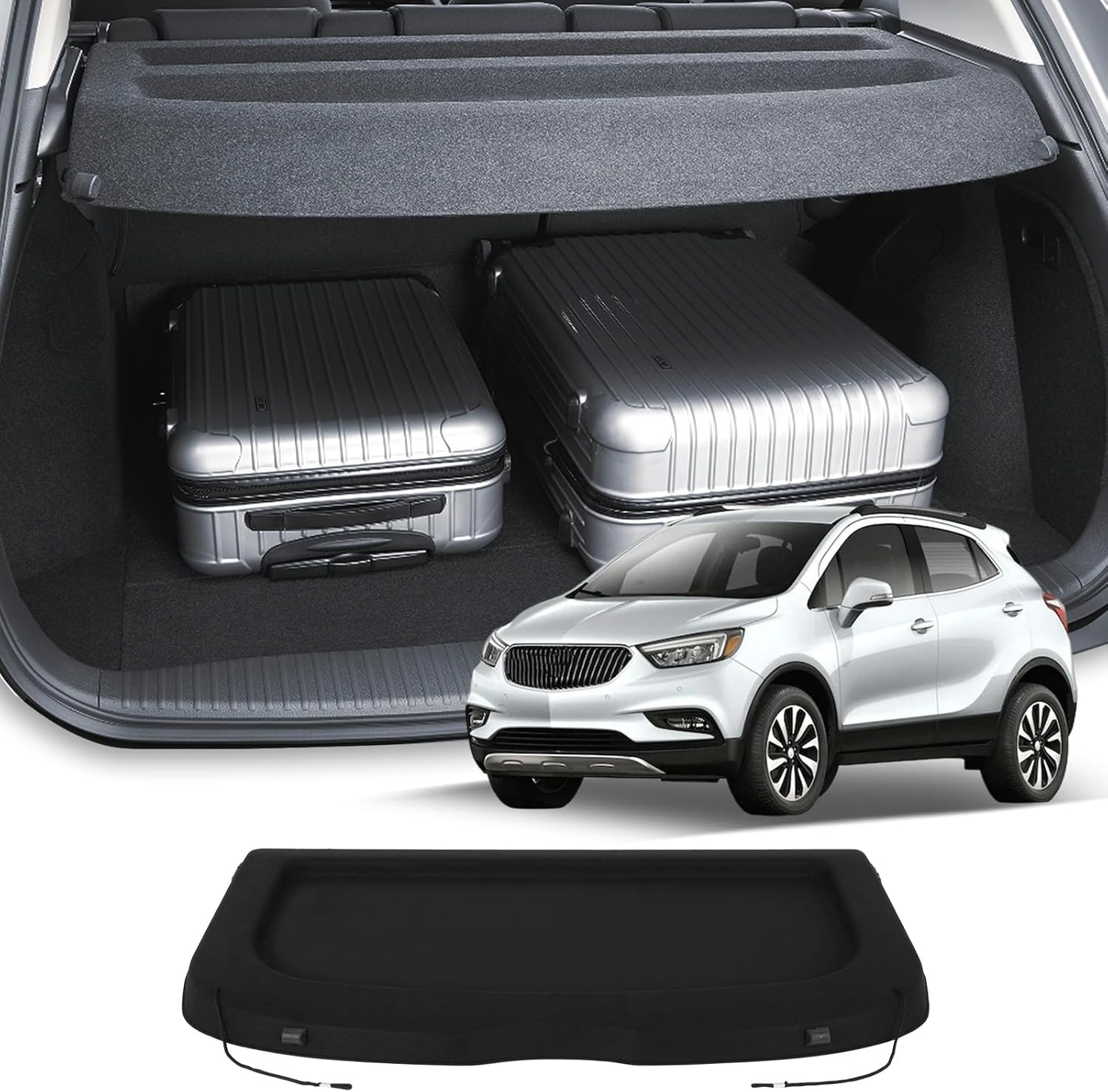 SCITOO Retractable Rear Cargo Cover Shade for 2013-2016 for Buick Encore 1.4L Trunk Cargo Cover Easy to Install