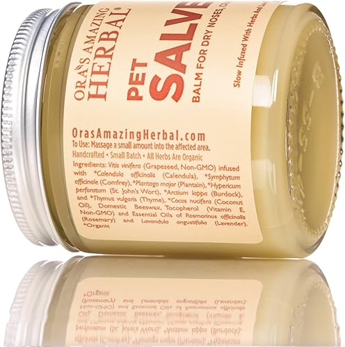 Miniatura 4 de Mascotas, bálsamo para patas de perro, patas agrietadas para nariz seca, puntos calientes, orejas con picazón, Ora's Amazing Herbal 4 onzas