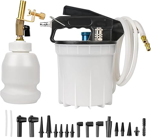 WUODAO Kit de purgador de frenos de aire de purga de frenos de vacío 2L con extractor de líquido de frenos de 2L y botella de recarga de 1 litro,