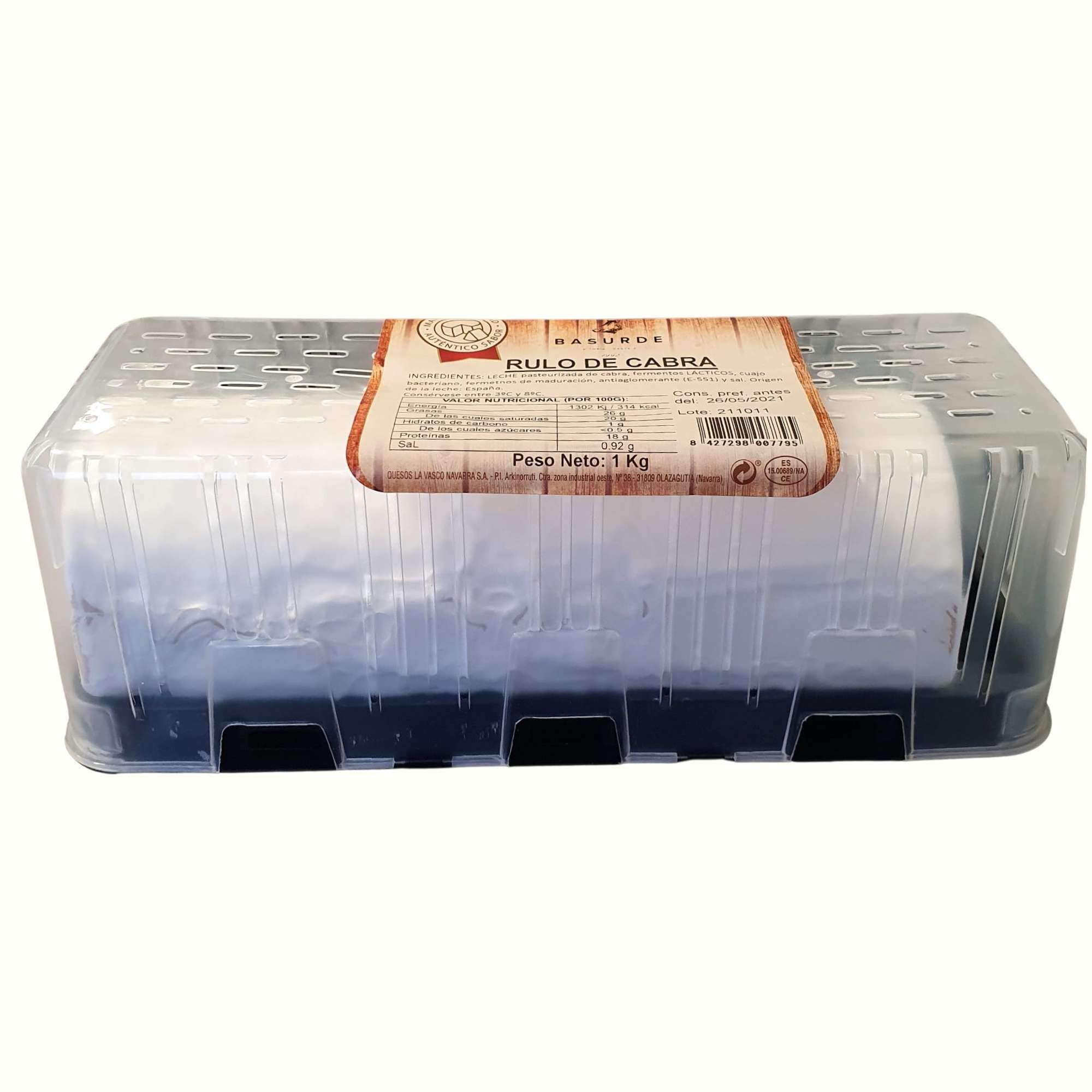 Queso Rulo de Cabra - Peso del Producto 1 Kilo por Unidad - Queso de Cabra Alto en Nutrientes - Producto con Bajo Contenido en Grasas - Ideal para Ensaladas (1 Rulo de Cabra)