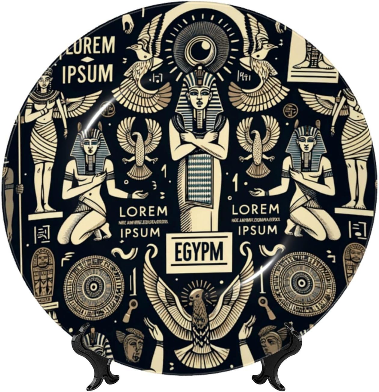 Ancient-Egyptian-Gods 10 Inch Decorative Plate With Stand, Elegant Display Wall Plate For Home Decor