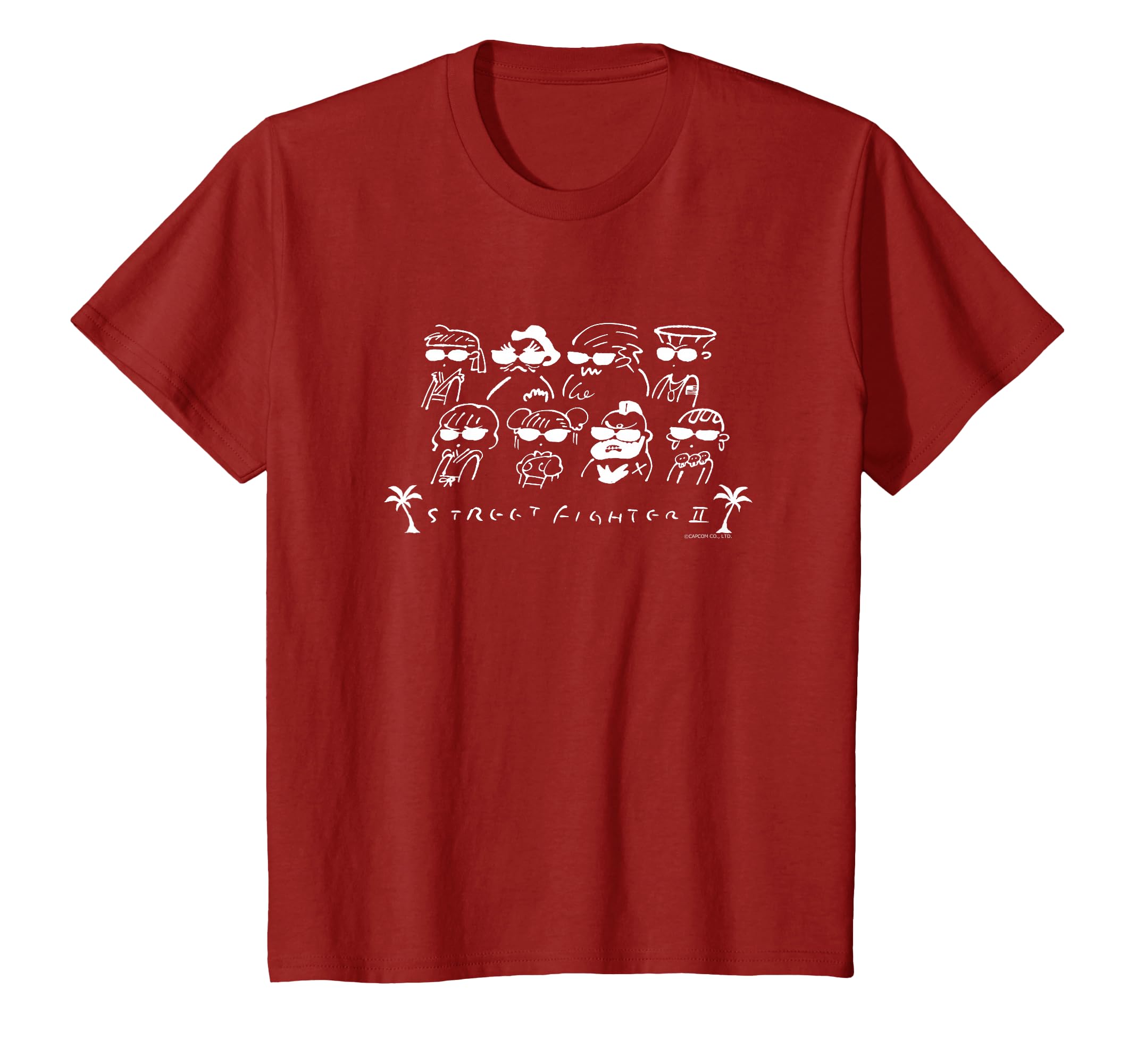 Amazon | ストリートファイターII ラインアート (A) Tシャツ | Tシャツ 