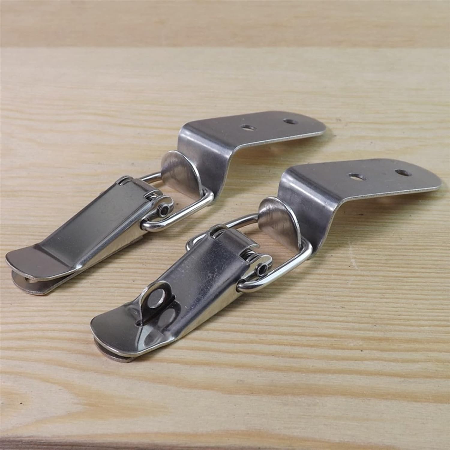 Latch Lock Degrees Duck-Mouth Buckle Hook Lock Stainless Steel Spring Loaded Draw Toggle Latch Clamp Clip Silver Hasp Latch Catch Clasp