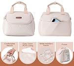 Sac de pompe à sein portable avec pack de glace, convient 6 Jusqu'à 9 Oz Baby Bouteille, Sac de Refroidisseur de Boutille Bébé Livré avec Mat Imperméable, Bracelet d'épaule réglable pour les mamans allaitantes, Blanc