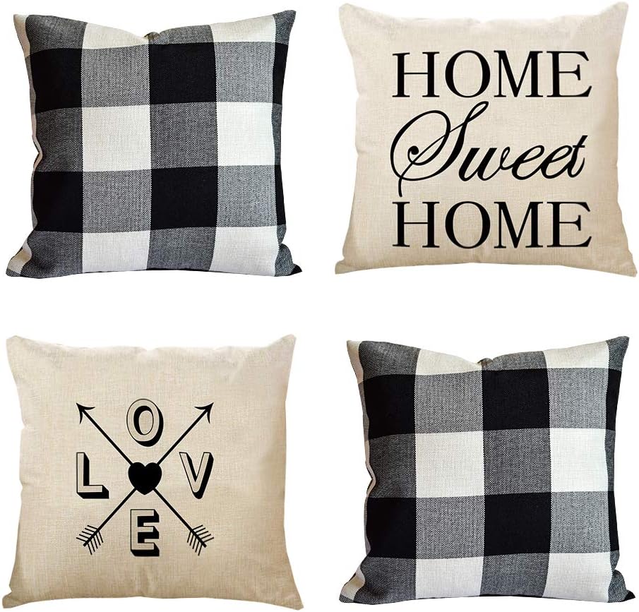 HOPLEE Farmhouse Pillows Covers 20x20 Modern Farmhouse