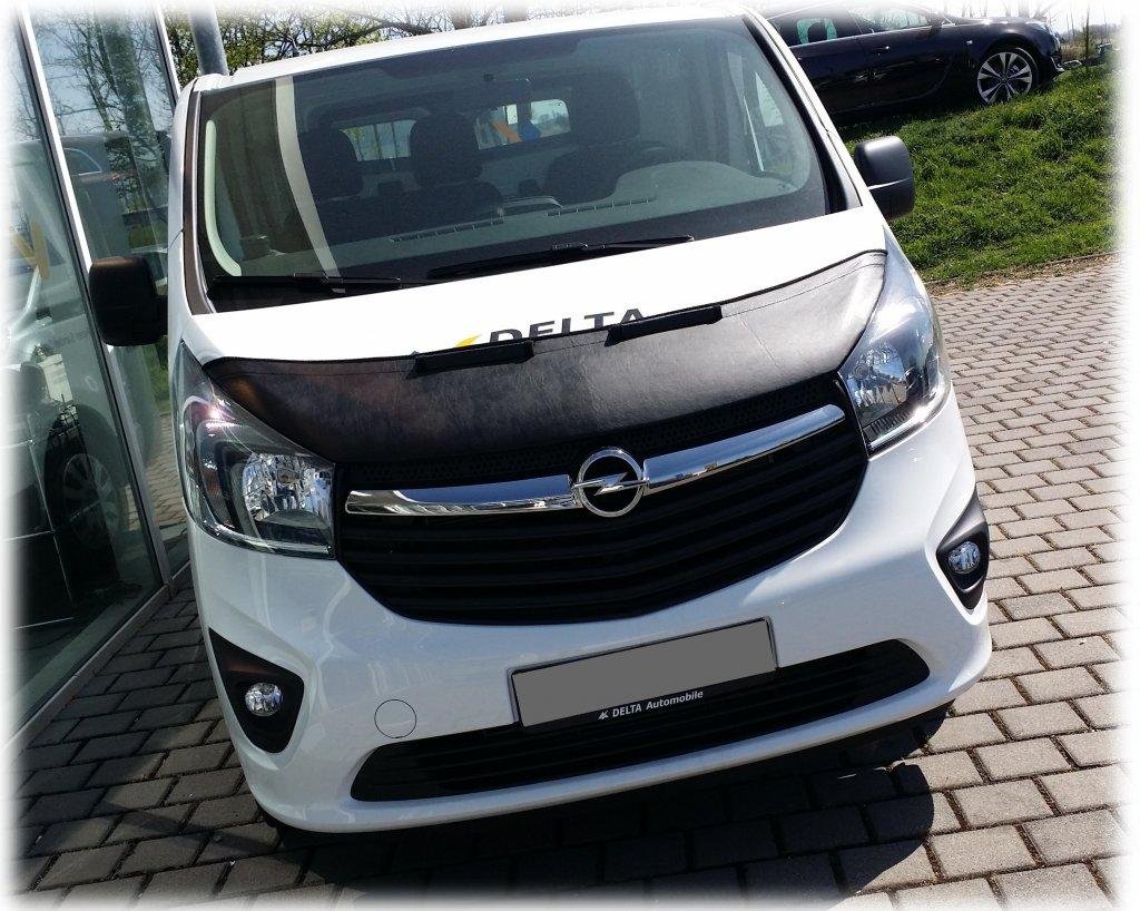 AB-00676 Carbon Fiber Look Hood Bra Compatible with Opel Vivaro Since 2014 Front End Nose Mask Bonnet Bra