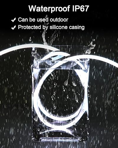 Miniatura 5 de ALITOVE Tira de luces LED de neón de luz diurna blanca de neón de 16.4 pies, 600 LED, 12 V CC, impermeable, para bar, dormitorio, decoración de