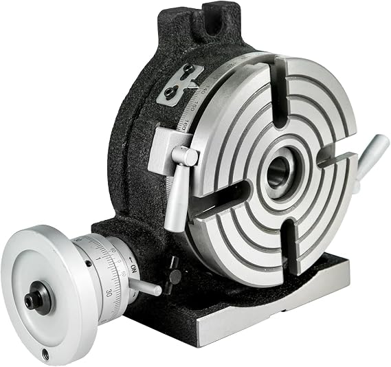 Rotary Table, 6 Horizontal Vertical Milling Table, 360 Precision, 4-Slot MT-2 Rotary Table for Milling Machine with Indexing Plates for Drilling Boring
