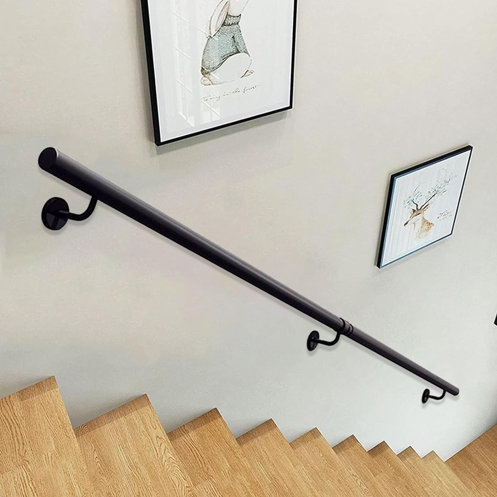 Rampe d'escalier en métal noir de 540 cm pour la sécurité de votre loft