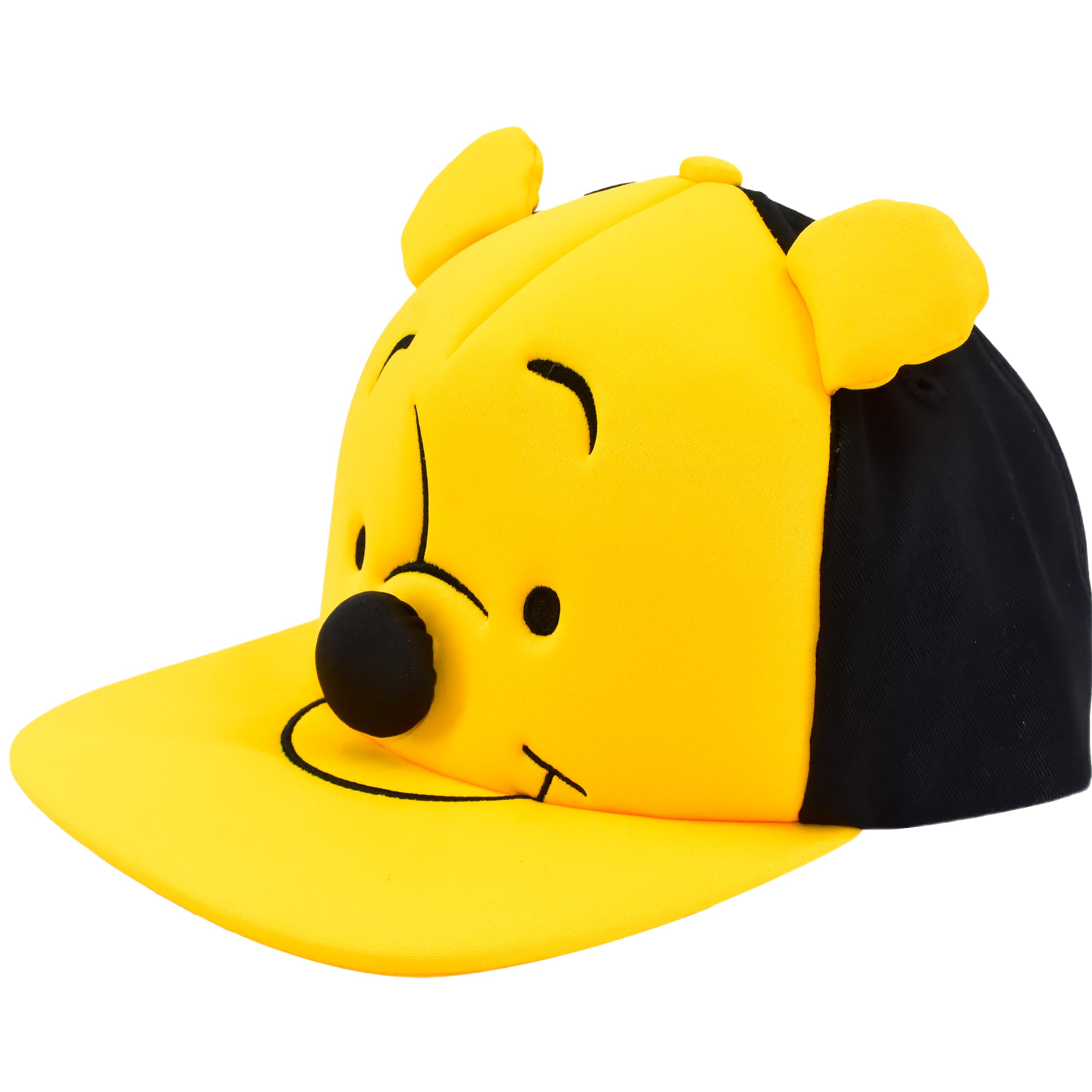 Disney Winnie The Pooh Baseball Cap Adult Snapback Hat with Flat Brim and 3D Nose and Ears Multi