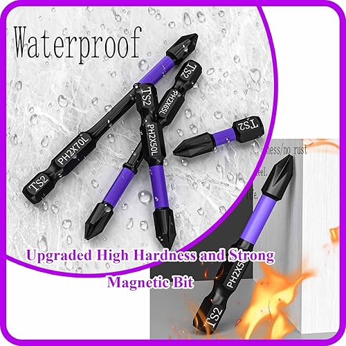 Miniatura 7 de Sueeas - Puntas de destornillador antideslizantes, puntas antideslizantes D1 y a prueba de golpes con puntas de destornillador Phillips, nueva