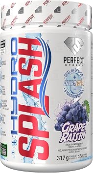PERFECT SPORTS HYDRO SPLASH Dual Hydration - Grape - 45 servings, 11.18 Ounce Pack of 1