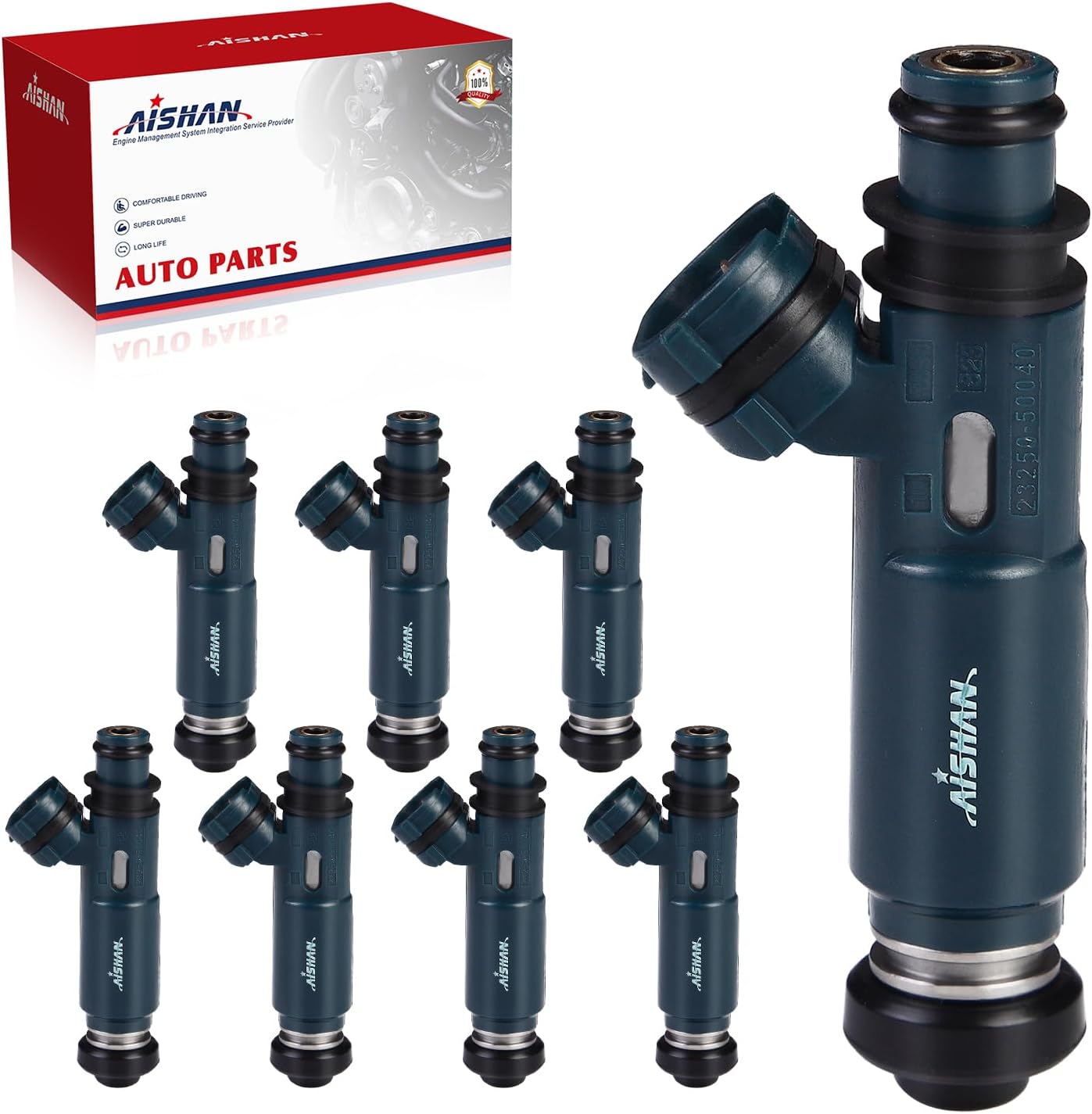 8PCS Fuel Injectors 4 Holes Compatible with Toyota 4Runner 03-04, Tundra Land Cruiser Sequoia 02-04, for Lexus LX470 2002 2003 2004 2005, GX470 03-05 V8 4.7L Replace# 23250-50040 2320950040