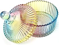 Vista 41 de Colorful Crystal Glass Candy Snack Barrel Storage Jar Embossed Luxury Cookie Buffet Canister With Lids Jewelry Box Jar Biscuit Containers