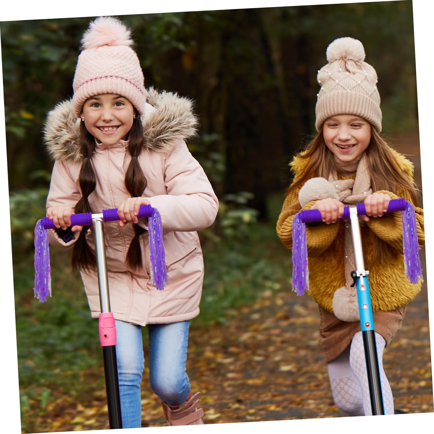 TOYANDONA Poignées De Vélo Antidérapantes avec Pompons De Protège Guidon Durable pour Vélos De Montagne Tricycles
