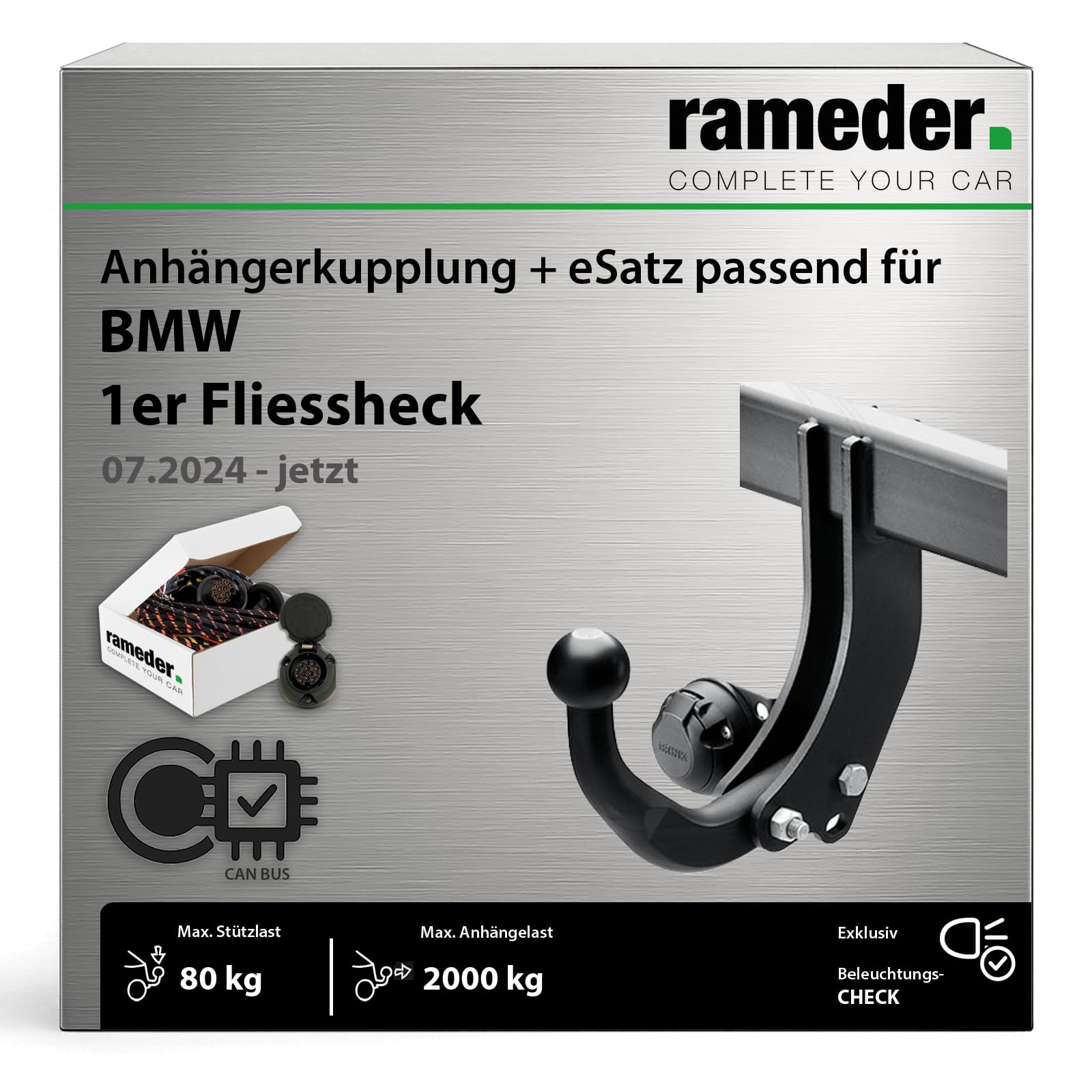 Anhängerkupplung starr Brink passend für BMW 1er Fliessheck Typ F70 Baujahr: 2024-jetzt inkl. 13 poligem spezifischen CAN-Bus Elektrosatz | rameder. Komplettsatz - BR-F20