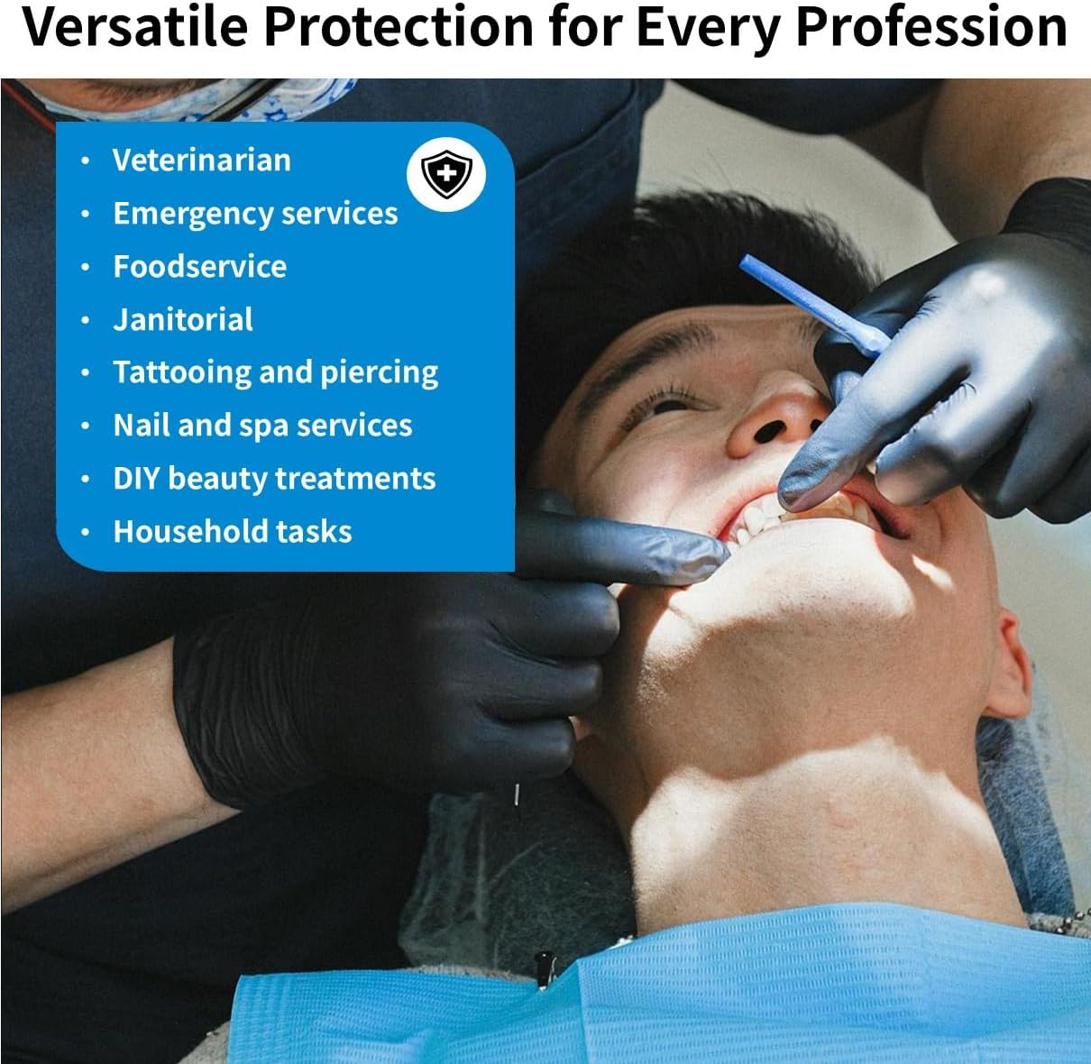 HEAVY DUTY 5 Mil Nitrile Black Gloves Disposable Latex Free Rubber Cleaning Mechanic Food Prep Tattoo Gloves 1000PCs - Image 4