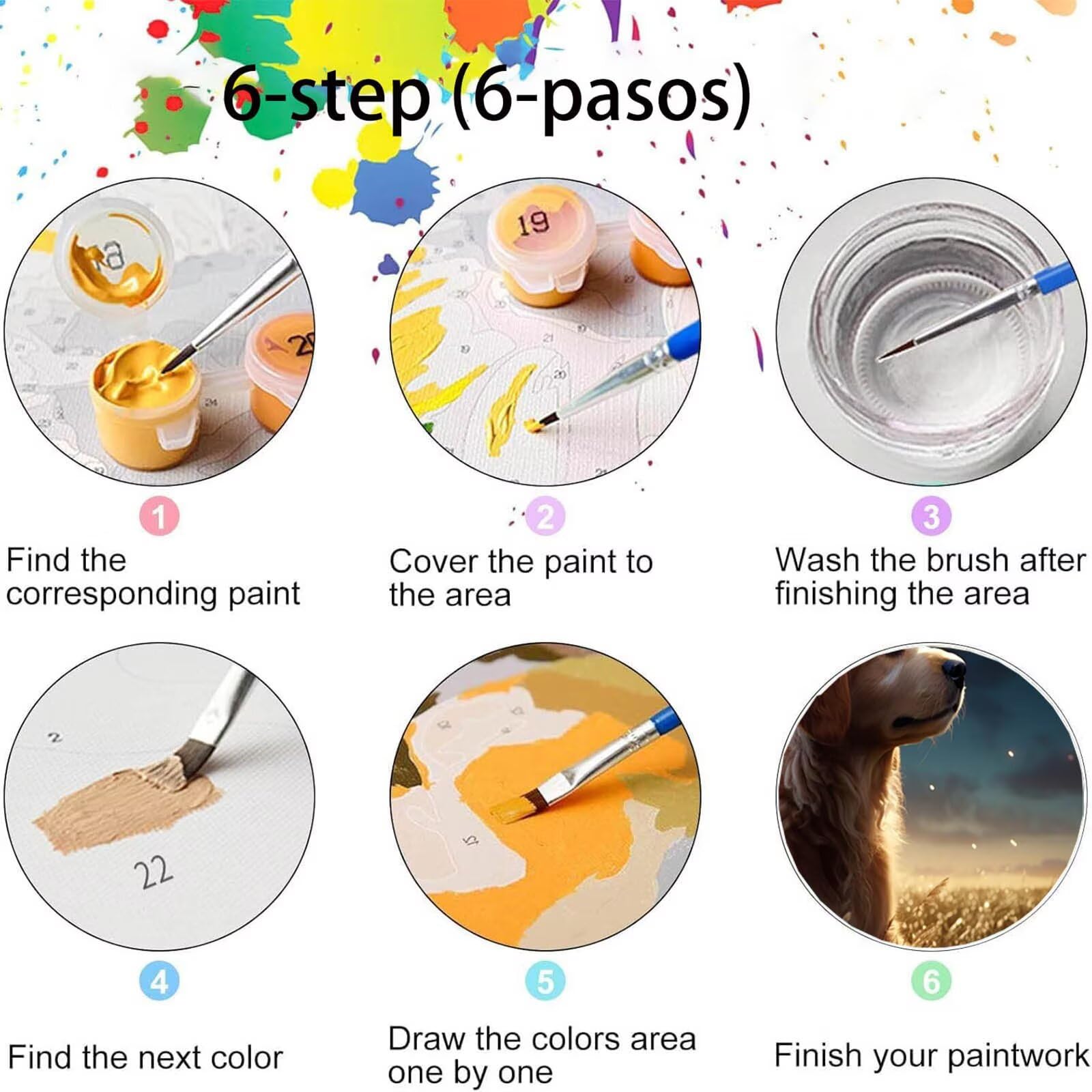 Pintar por Numeros Adultos Perro, Pintar por Numeros Niños Kit Manualidades Adultos Planta Cuadros para Pintar por Numeros Pintura Acrílico, Cuadros Decorativos Regalos Para Mujer 80X160cm 7w-W-R
