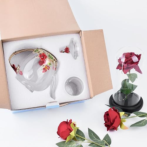 Vista 55 de OEAGO - Taza de té única, de regalo para Día de la Madre, cumpleaños, día de San Valentín, ideas para amiga, hermana, compañera de trabajo Púrpura